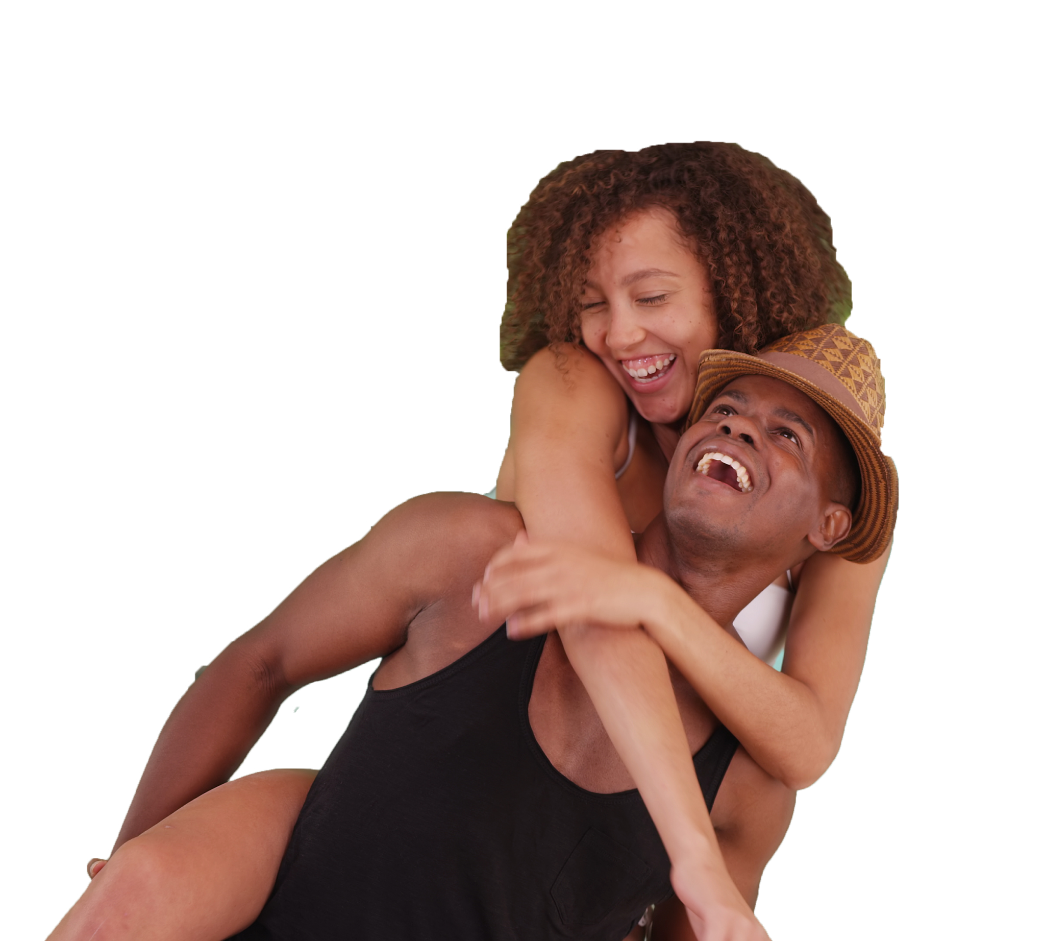 Girl riding her boyfriend's back